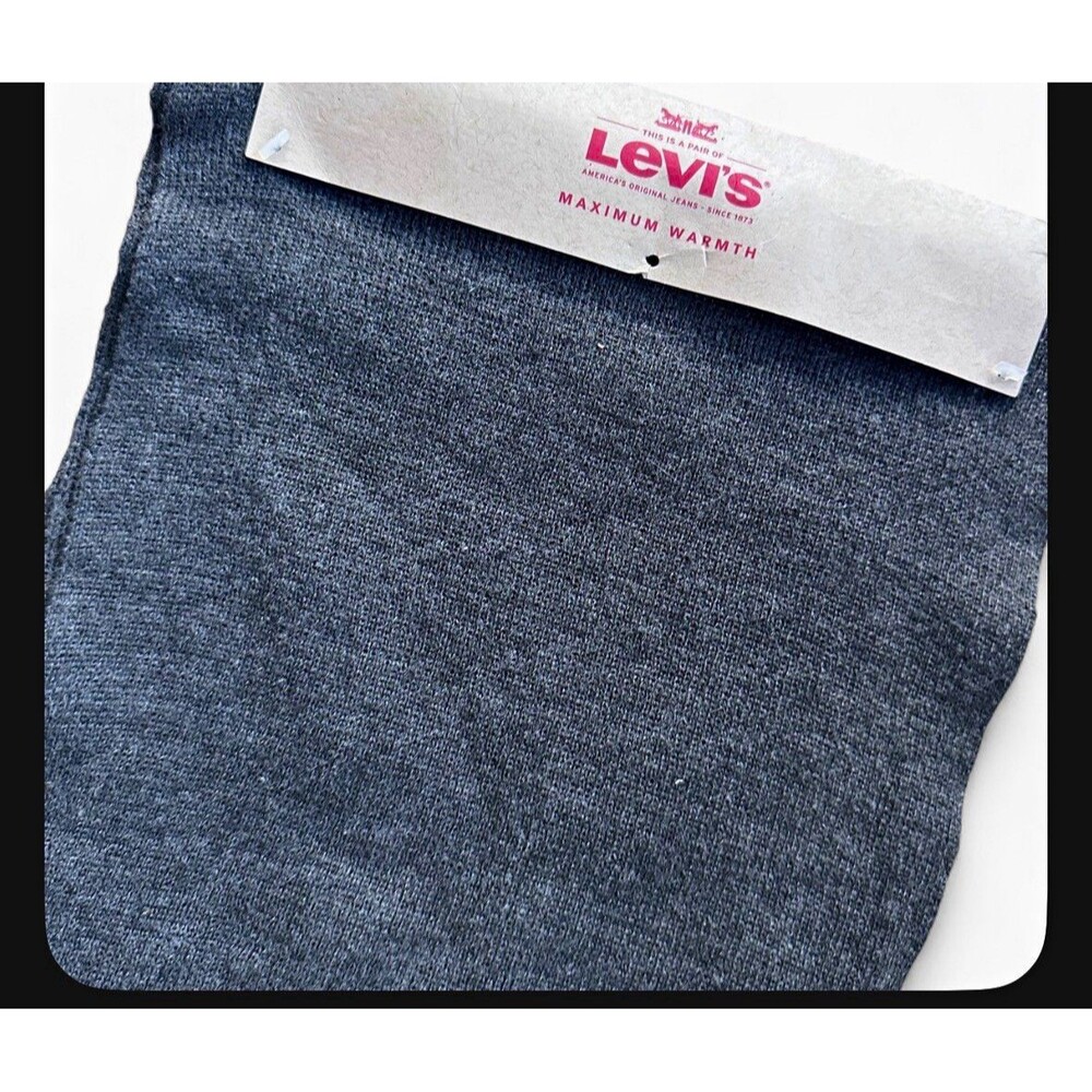 NWT Levi’s Maximum Warmth Charcoal Gray Knit Scarf Red Tab Winter Unisex